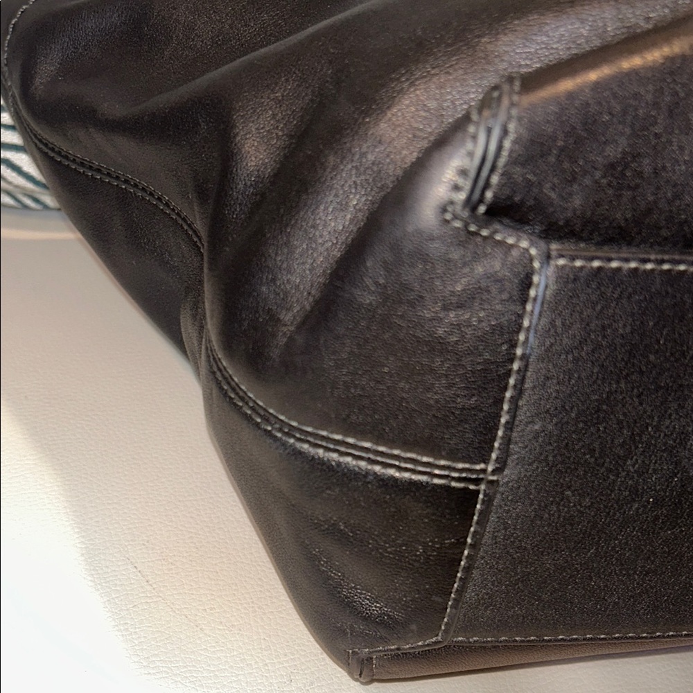 Coach Legacy Stripe Bleeker Black Leather Tote - Picture 14 of 17